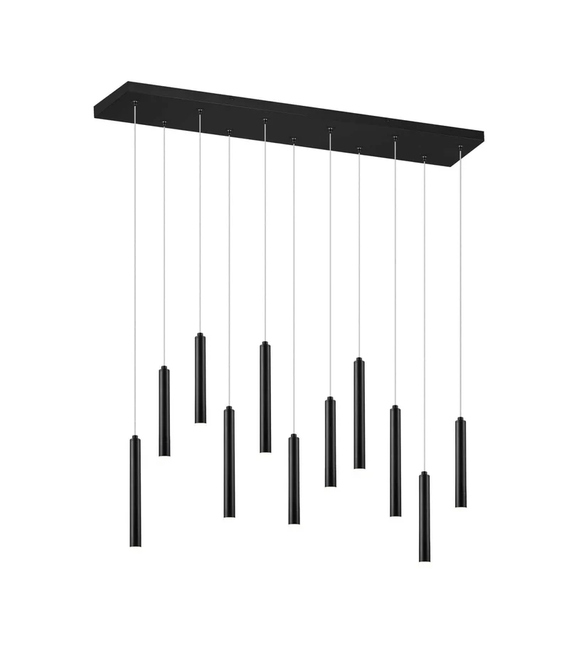 Lámpara de techo colgante Trio Tubular LED 11 luces negro mate 3000K regulable 150cm 321611132