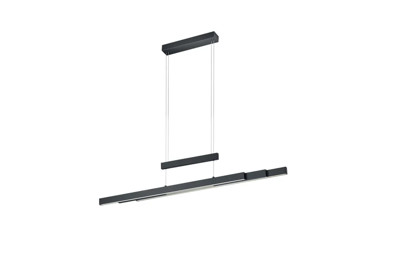 Lámpara de techo colgante Trio Trajan LED negro mate CCT regulable táctil 150cm 375310532