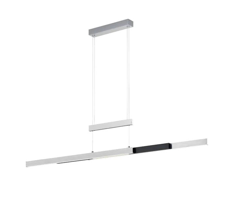 Lámpara de techo colgante Trio Trajan LED aluminio pulido CCT regulable táctil 150cm 375310505