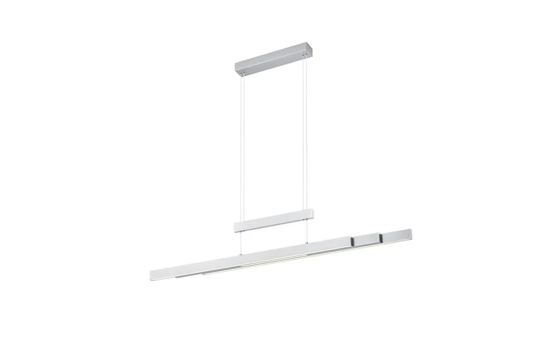 Lámpara de techo colgante Trio Trajan LED níquel mate CCT regulable táctil 150cm 375310507