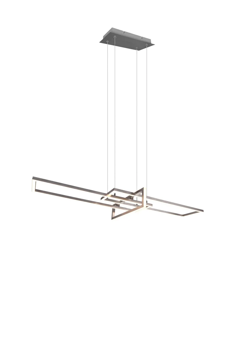 Lámpara de techo colgante Trio Salinas LED níquel mate 3000K regulable 150cm 320310307