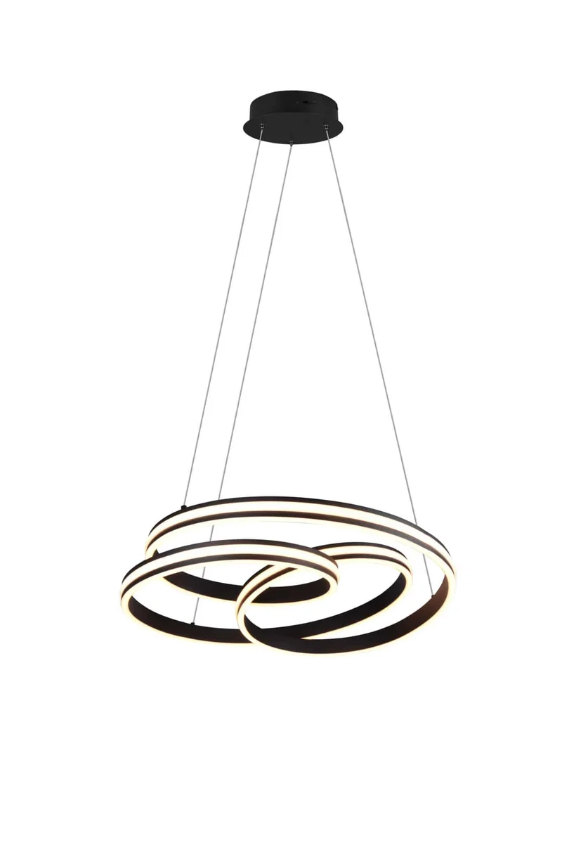 Lámpara de techo colgante Trio Nuria LED negro mate regulable 150cm 326210132