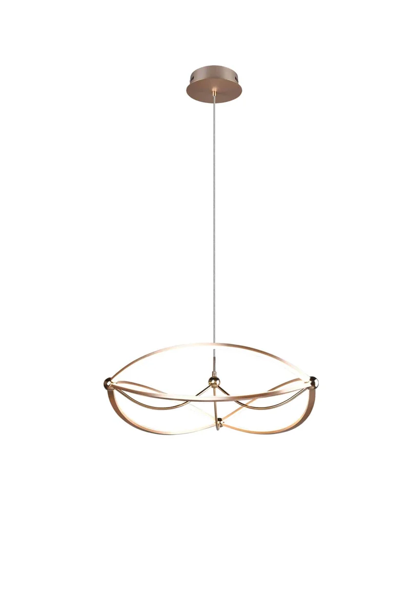 Lámpara de techo colgante Trio Charivari LED bronce mate 3000K regulable 150cm 321210108