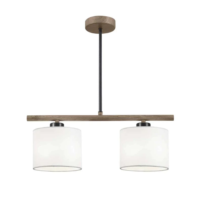 AJP BERTA 60306 BARRA 2L. BERTA NEGRO/MADERA 1 X 60W E-27 para salón y comedor