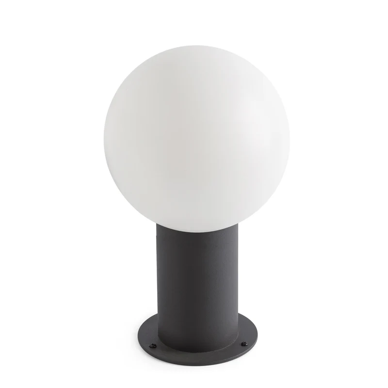 Sobremuro de exterior Faro Moon 30cm E27 LED gris oscuro IP44 opal 74433S-01