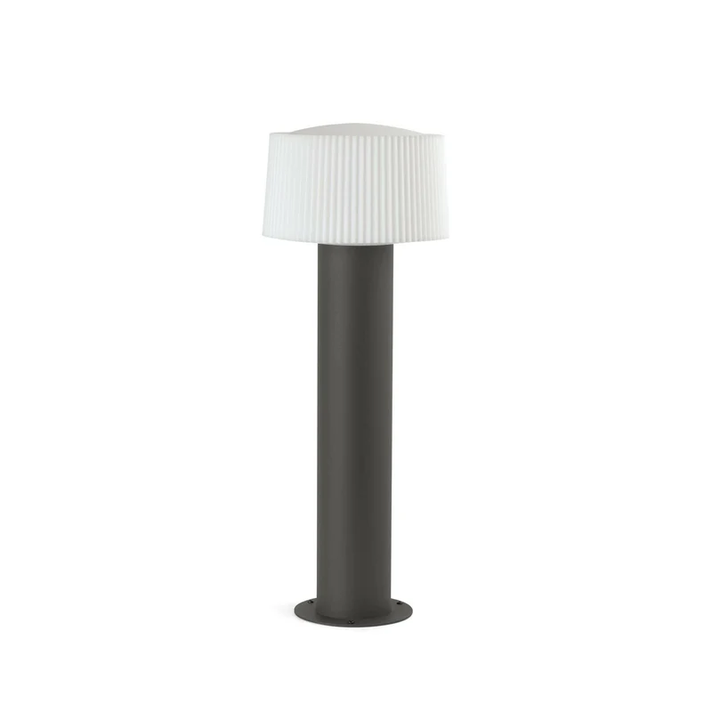Sobremuro de exterior Faro Muffin 56cm E27 LED gris oscuro IP44 opal 74434B-04