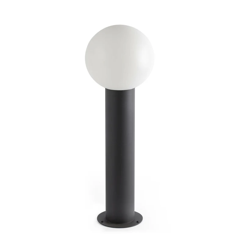 Sobremuro de exterior Faro Moon 61cm E27 LED gris oscuro IP44 opal 74434B-01