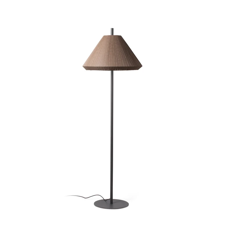 Lámpara de pie de exterior Faro Saigon 195cm E27 LED marrón IP65 T70 opal out 71569-06