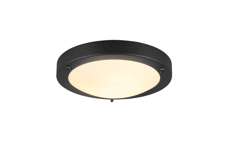 Plafón de baño Trio Condus negro mate IP44 Ø31,5cm 6801011-32