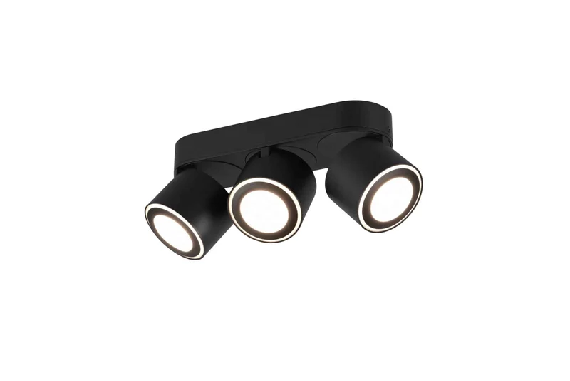 Plafón de techo Trio Taurus LED 3 luces negro mate 3000K 27,3cm 652910332