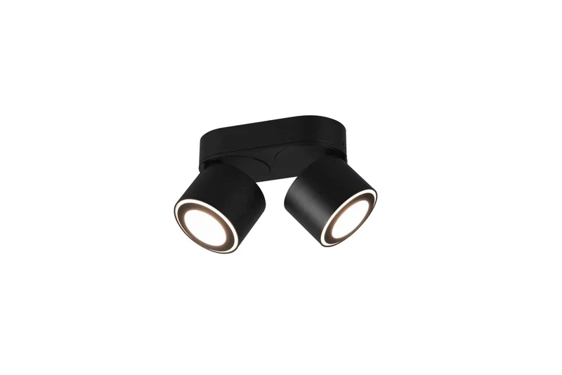 Plafón de techo Trio Taurus LED 2 luces negro mate 3000K 18cm 652910232
