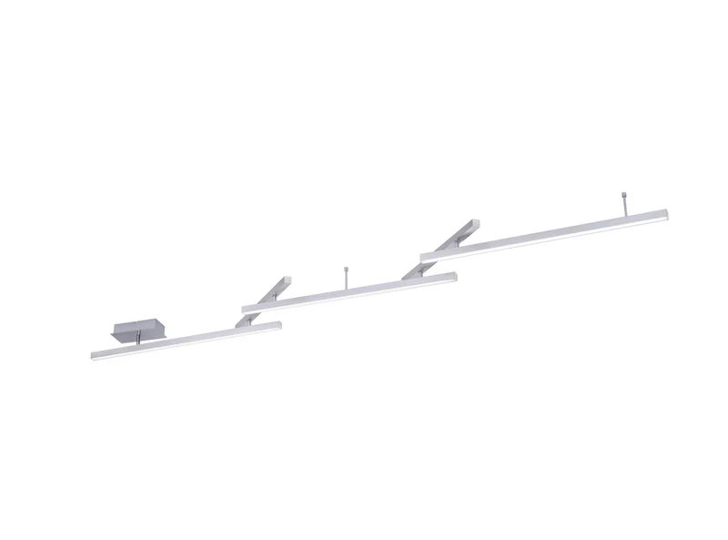 Plafón de techo Trio Melby grande LED níquel mate CCT regulable con mando 242cm 651210507