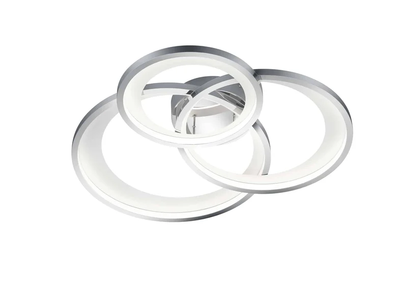 Plafón de techo Trio Granada LED cromo 3000K regulable 71,5cm 673810306