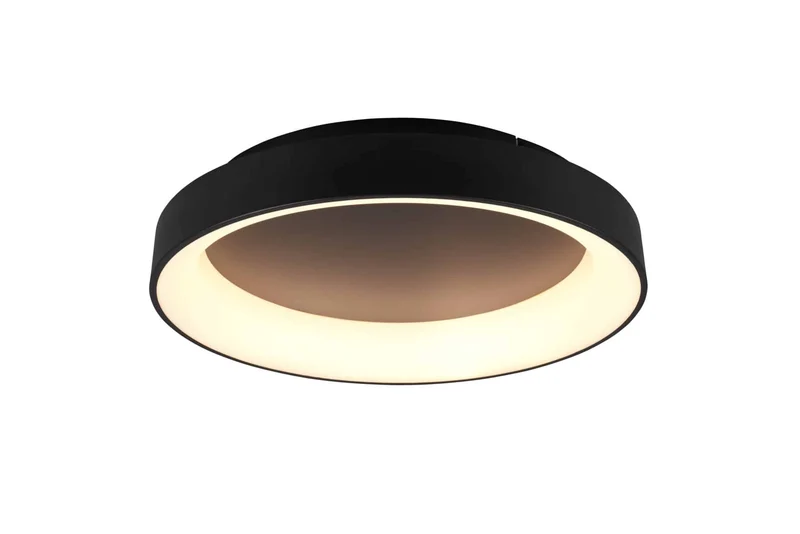 Plafón de techo Trio Girona LED negro mate CCT regulable con mando Ø60cm 671290132