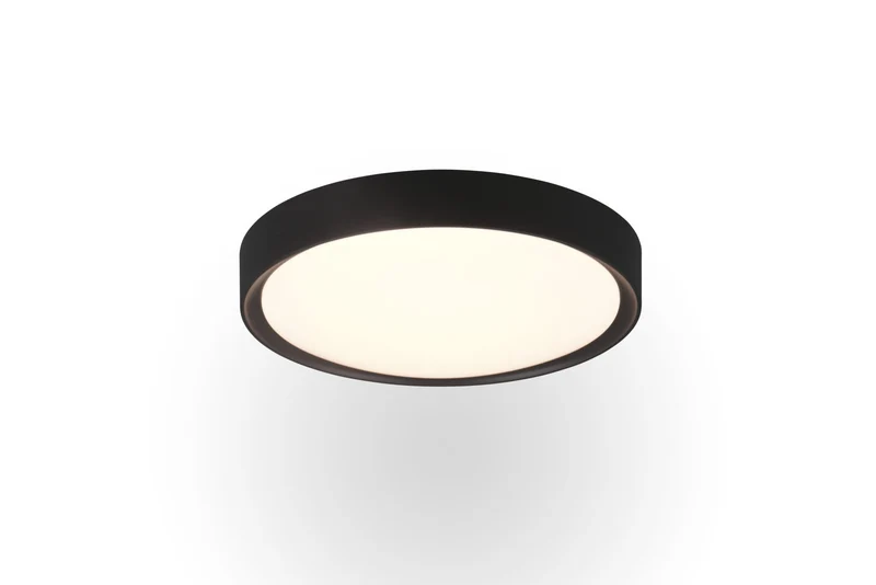 Plafón de baño Trio Clarimo LED negro mate 3000K IP44 Ø33cm 659011832