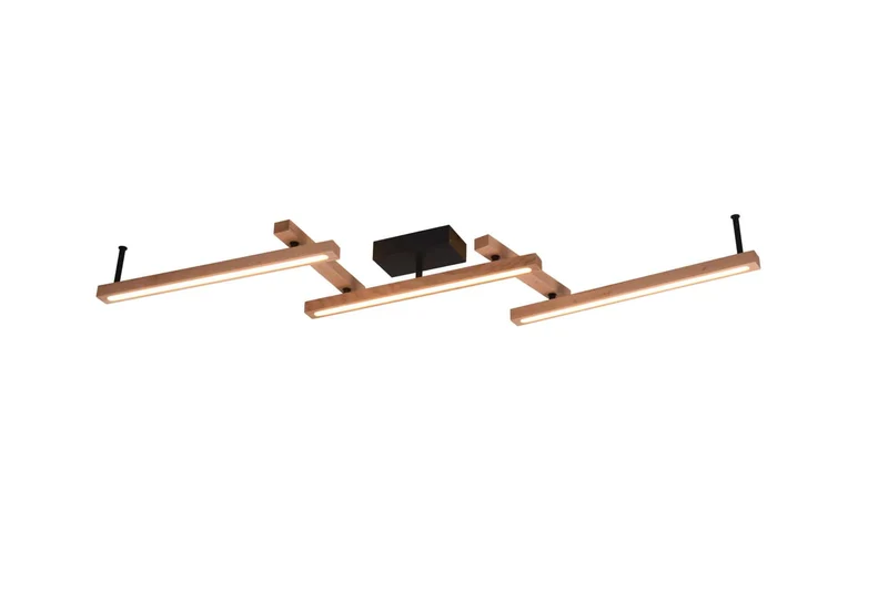 Plafón de techo Trio Bellari grande LED madera CCT regulable con mando 180cm 626410530