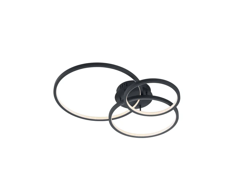 Plafón de techo Trio Aaron LED antracita CCT regulable con mando 79cm 652710342