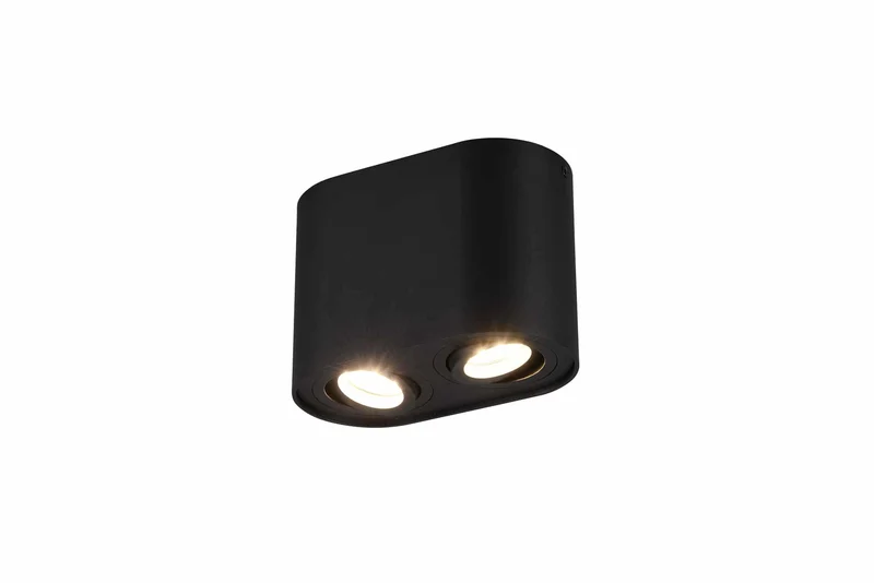 Plafón de techo Trio Cookie 2 luces negro mate 17,8cm 612900232