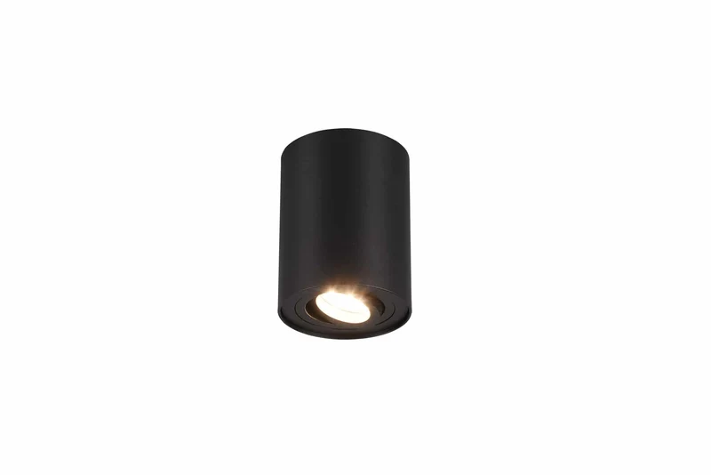 Plafón de techo Trio Cookie negro mate Ø9,6cm 612900132