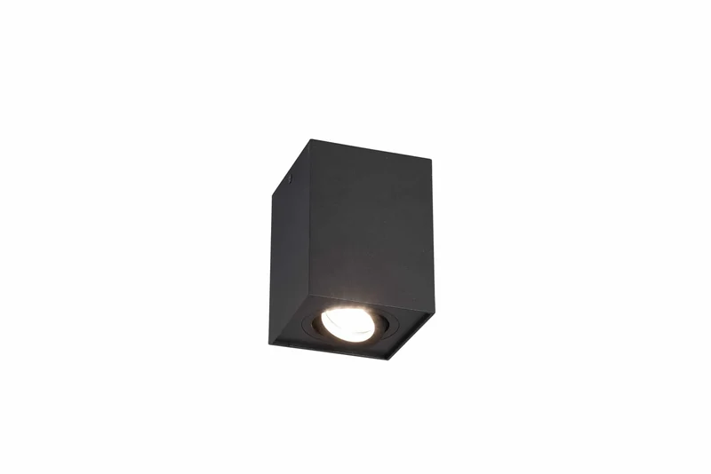 Plafón de techo Trio Biscuit negro mate 9,6cm 613000132