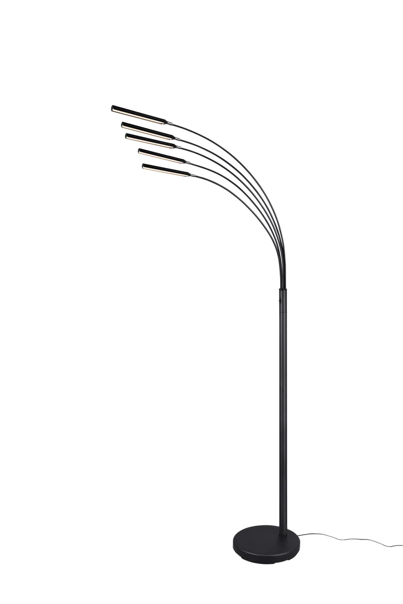 Lámpara de pie Trio Reed LED 5 luces negro mate 3000K 195,5cm R41031532