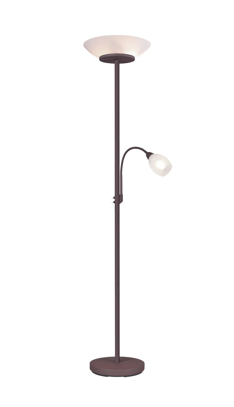 Lámpara de pie Trio Gerry 2 luces óxido 180cm R40063124