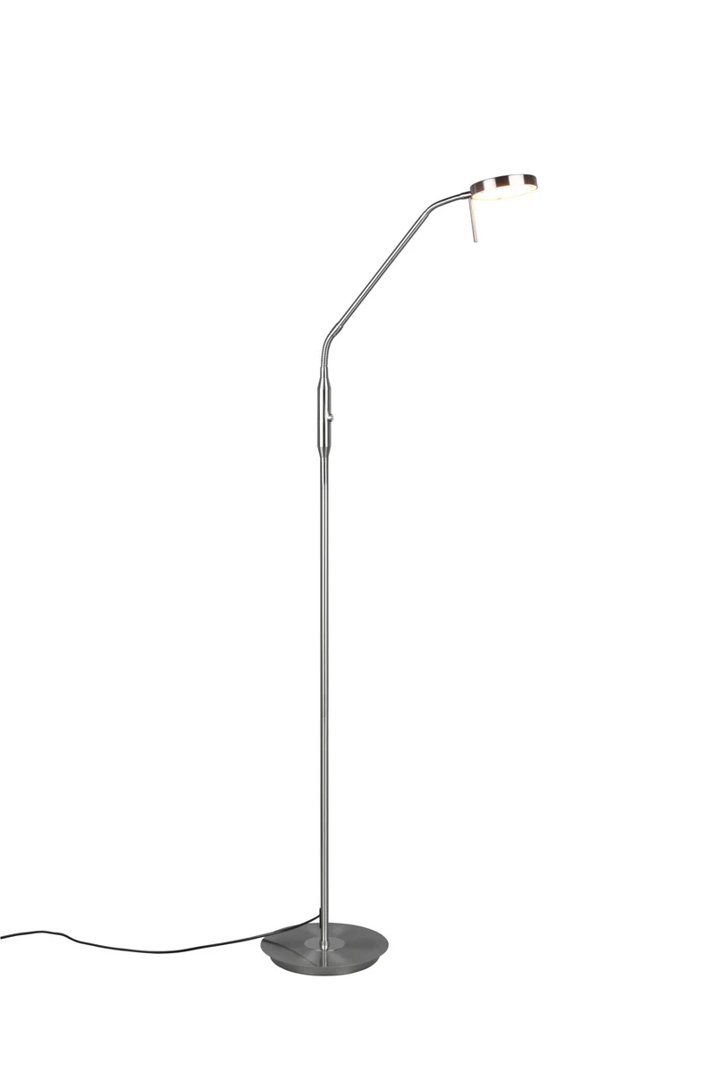 Lámpara de pie Trio Monza LED níquel mate 145cm 423310107