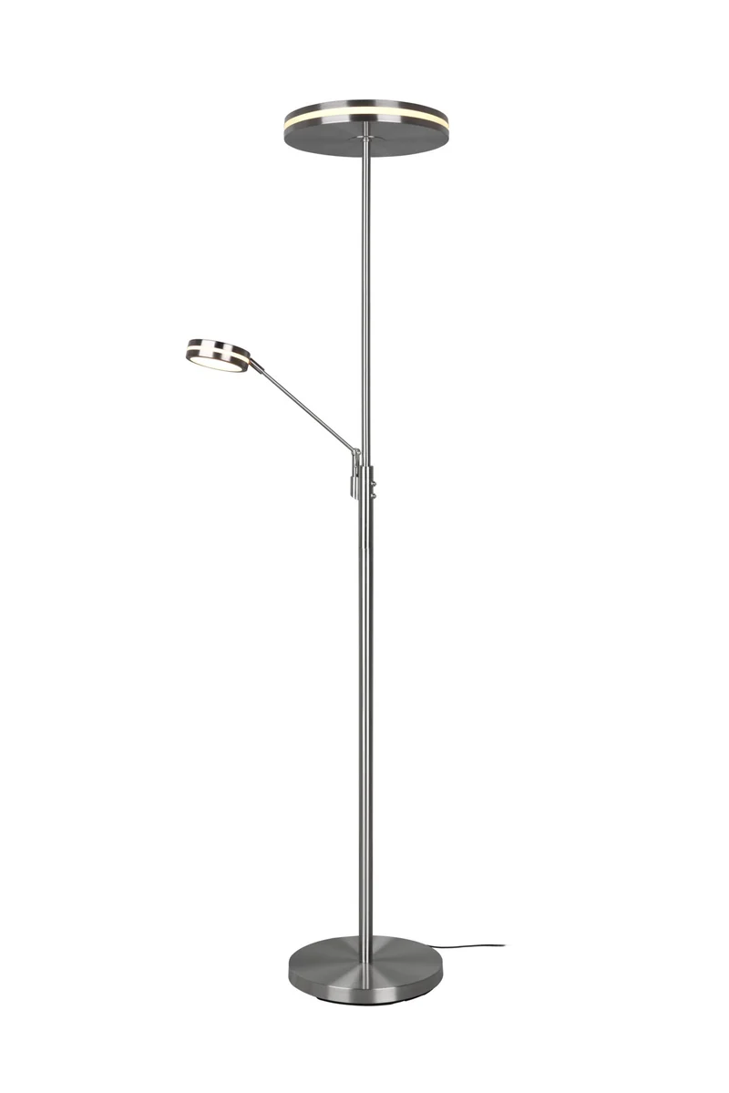 Lámpara de pie Trio Franklin LED níquel mate regulable 181cm 426510207