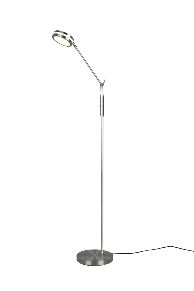 Lámpara de pie Trio Franklin LED níquel mate 133cm 426510107