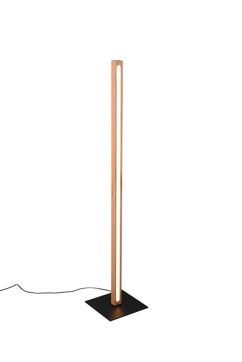 Lámpara de pie Trio Bellari LED madera natural 3000K táctil 115cm 426410130