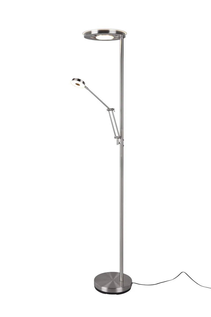 Lámpara de pie Trio Barrie LED níquel mate 181cm 424210307