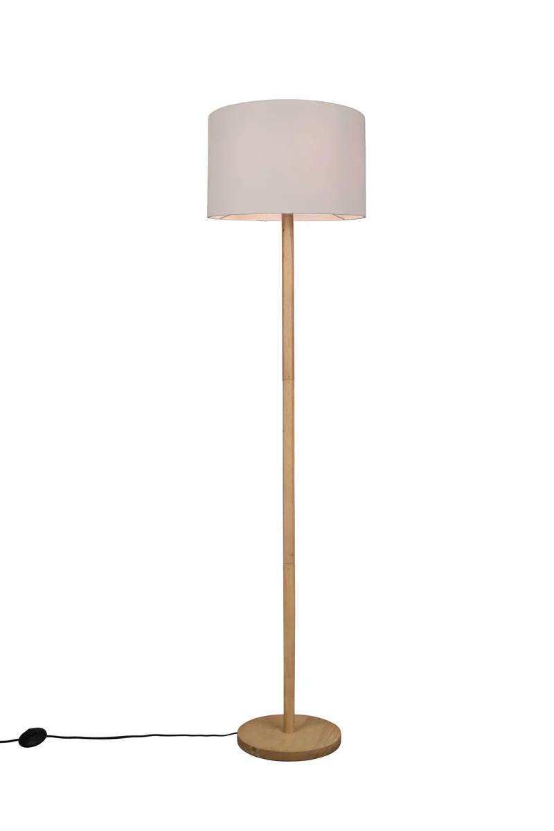 Lámpara de pie Trio Korba madera natural 162cm 401200101
