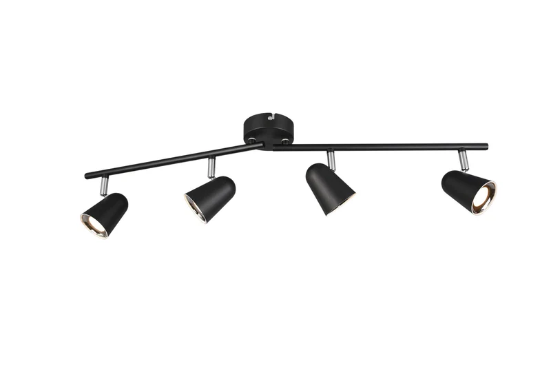Foco Trio Toulouse LED 4 luces negro mate 3000K 78cm R82124132