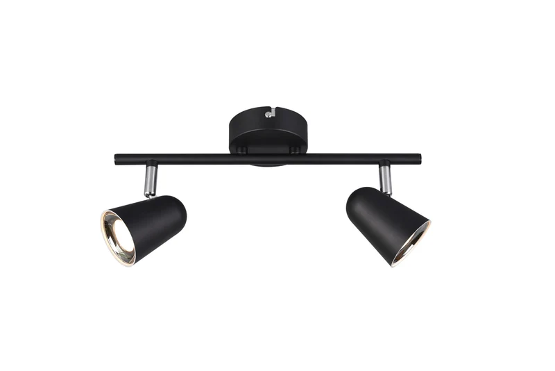 Foco Trio Toulouse LED 2 luces negro mate 3000K 34cm R82122132