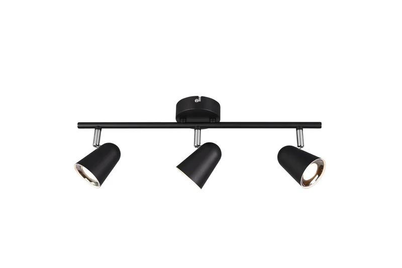 Foco Trio Toulouse LED 3 luces negro mate 3000K 48cm R82123132