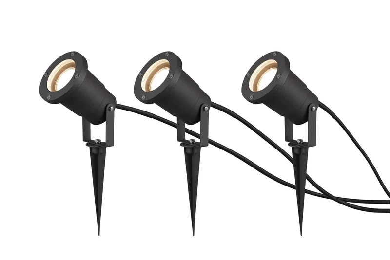 Foco de exterior Trio Ubangi 3 luces antracita IP65 9,5cm 800260342