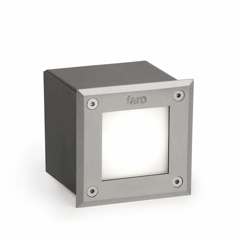 Empotrable de pared exterior Faro LED inoxidable satinado 3000K IP67 opal sq 18 71499N