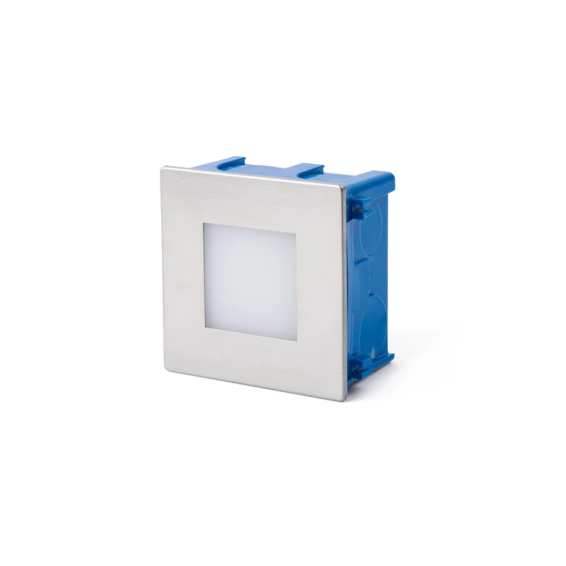 Empotrable de pared exterior Faro Frol LED níquel satinado 3000K IP65 opal 70135