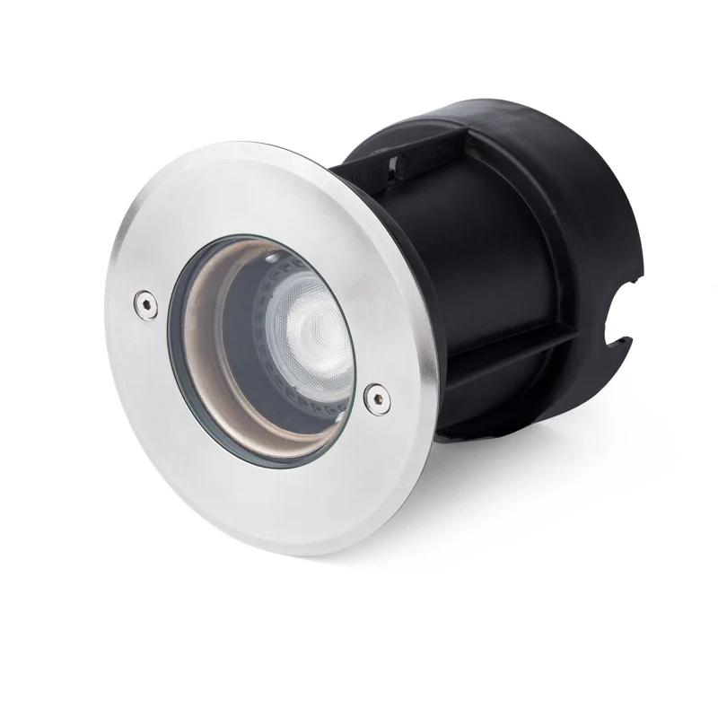 Empotrable de suelo exterior Faro Tecno 12cm GU10 LED inoxidable satinado IP67 71489N