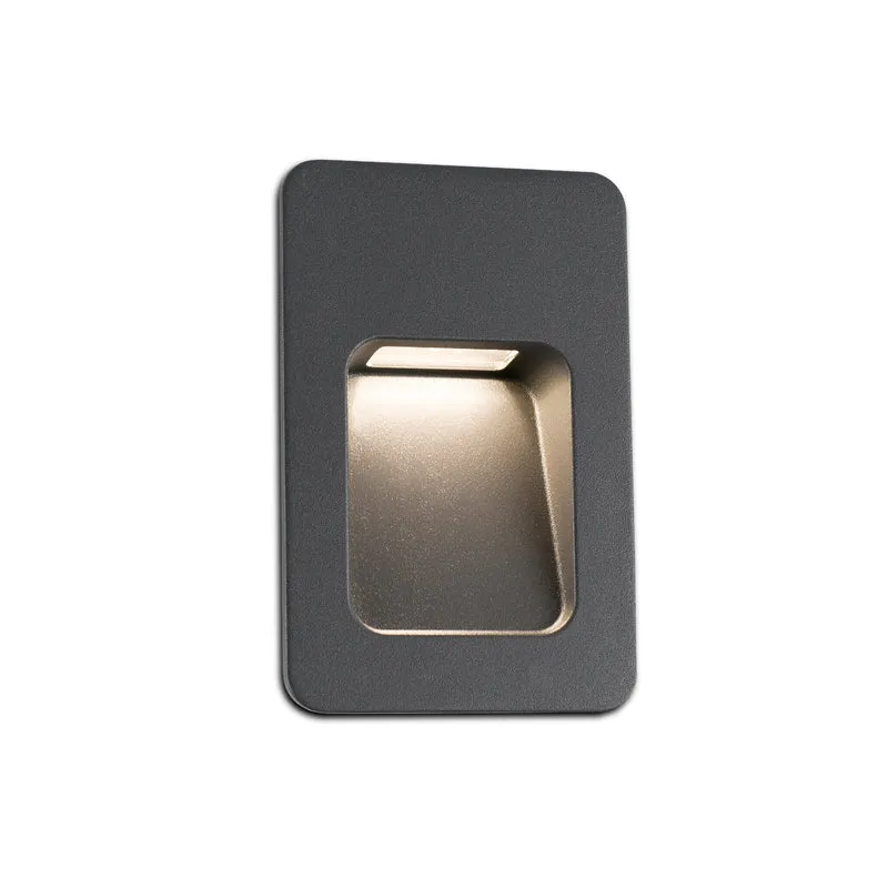 Empotrable de pared exterior Faro Nase 14cm LED gris oscuro 3000K IP44 120° rct 70399 para jardín