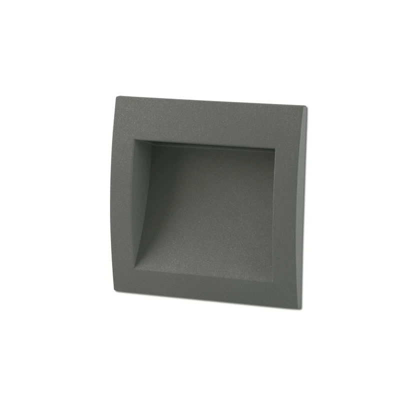 Empotrable de pared exterior Faro Sedna LED gris oscuro 3000K IP65 70° opal sq 70146