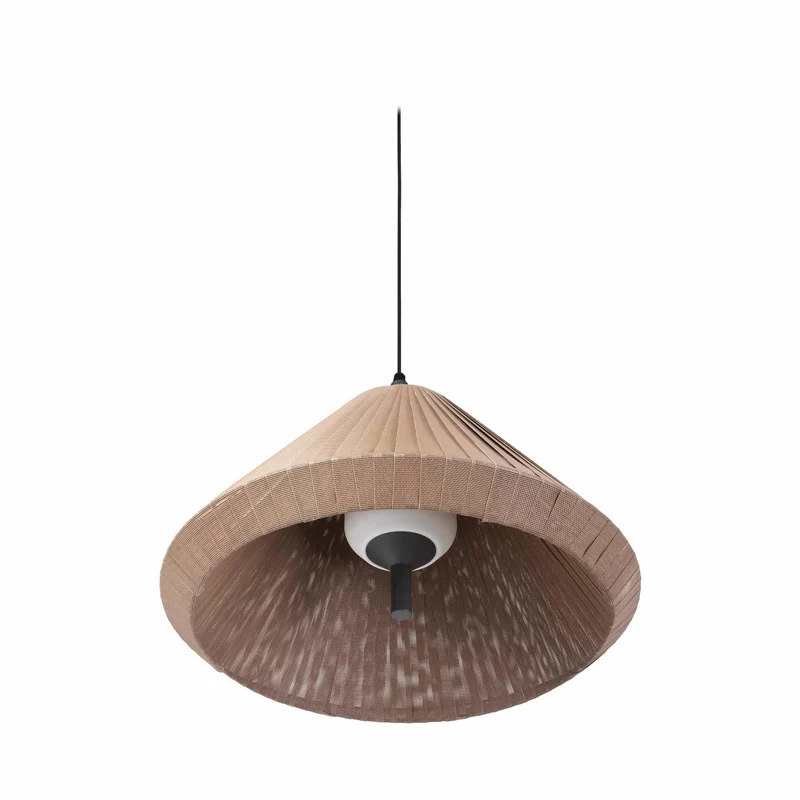 Lámpara colgante de exterior Faro Saigon 68cm E27 LED marrón IP65 T70 opal out 71579C-06