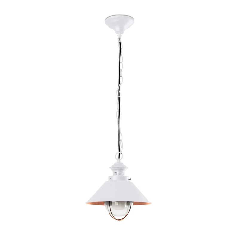 Lámpara colgante de exterior Faro Náutica 102cm E27 LED blanco mate 26cm 71106