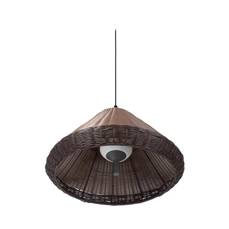 Lámpara colgante de exterior Faro Saigon 68cm E27 LED marrón IP65 W70 opal out 71579C-07