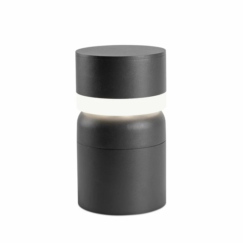 Baliza de exterior sobremuro Faro Sete 25cm LED gris oscuro 3000K IP54 opal 75521