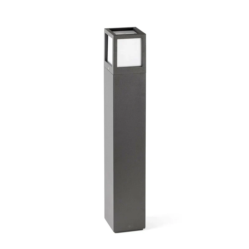 Baliza de exterior Faro Onze 65cm E27 LED gris oscuro IP54 opal 70761