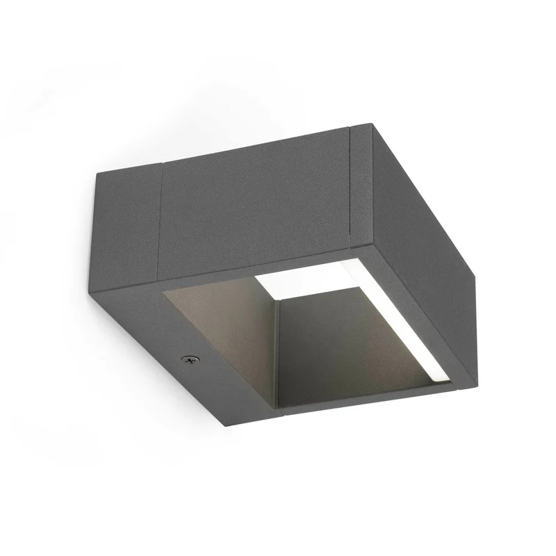 Aplique de exterior Faro Alp LED gris oscuro 3000K IP54 opal 13cm 74450