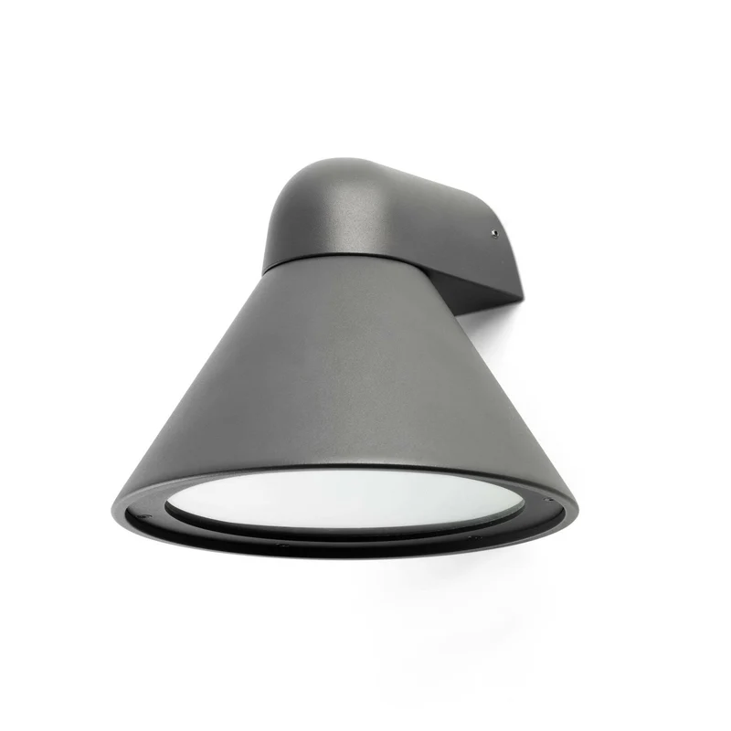 Aplique de exterior Faro Pals 26cm E27 LED gris oscuro IP65 opal 70291