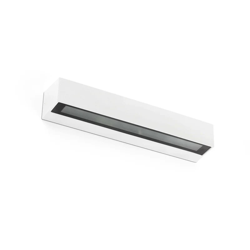 Aplique de exterior Faro Doro LED blanco mate 3000K IP65 prismático 38cm 71903