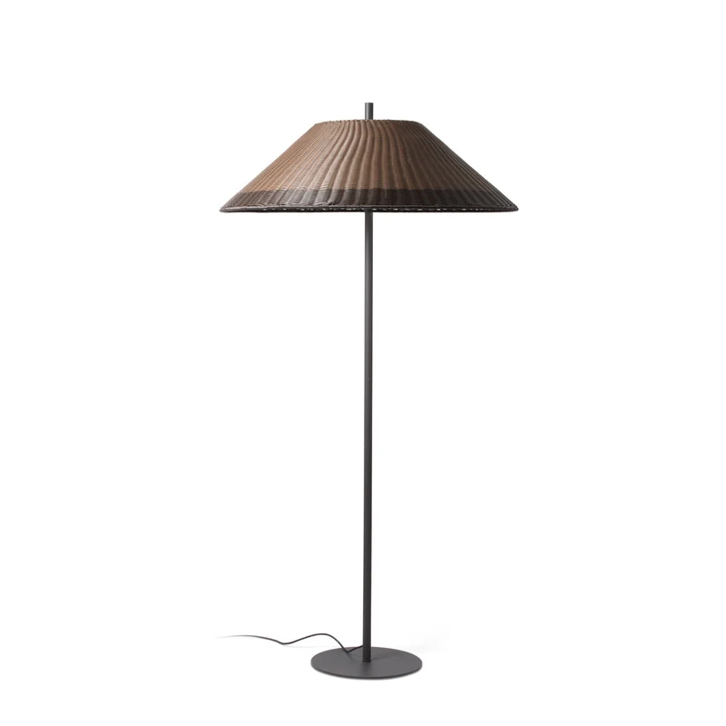 Lámpara de pie de exterior Faro Saigon 195cm E27 LED marrón IP65 W100 opal out 71569-08